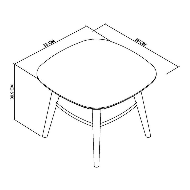 Vintage Weathered Oak & Peppercorn Lamp Table - 1 Shelf