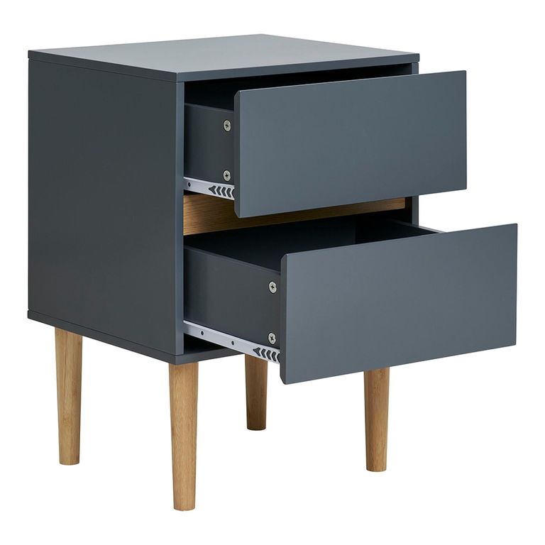 Bisley Side Table - 2 Drawer - Dark Grey