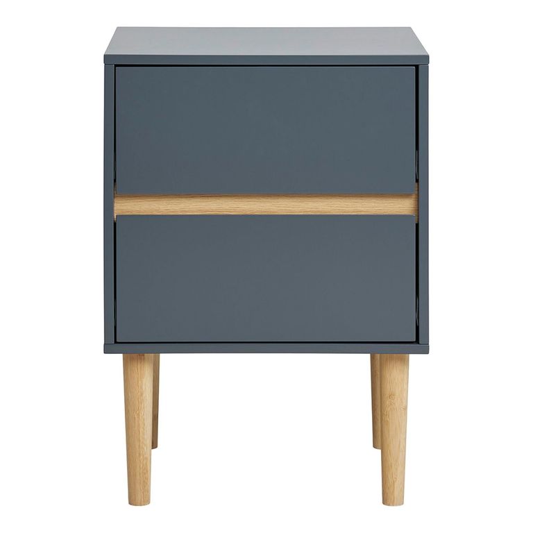 Bisley Side Table - 2 Drawer - Dark Grey