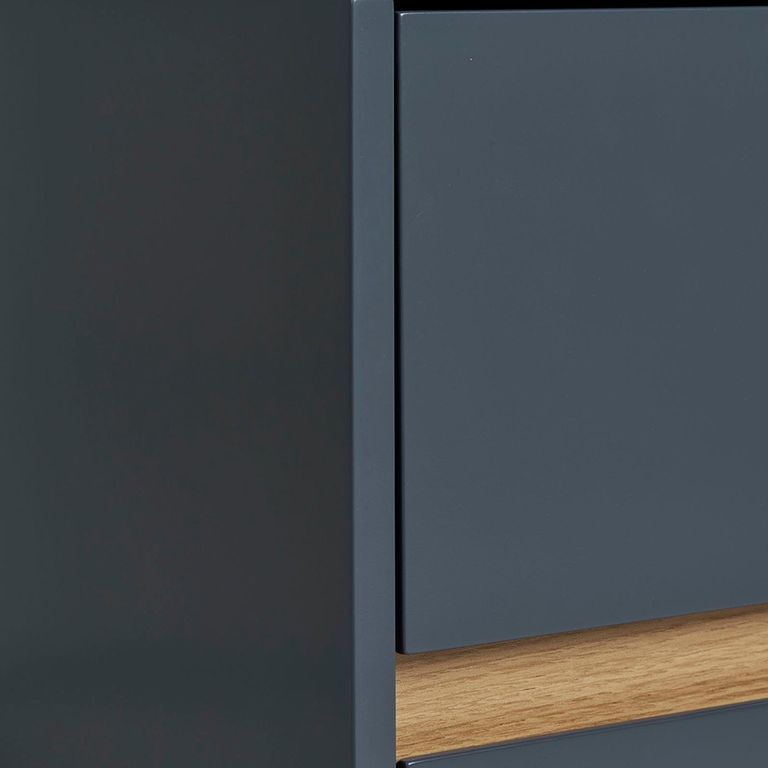 Bisley Side Table - 2 Drawer - Dark Grey