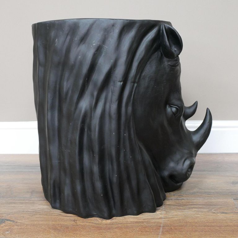 Side Table - Black Rhino - Resin - Metal