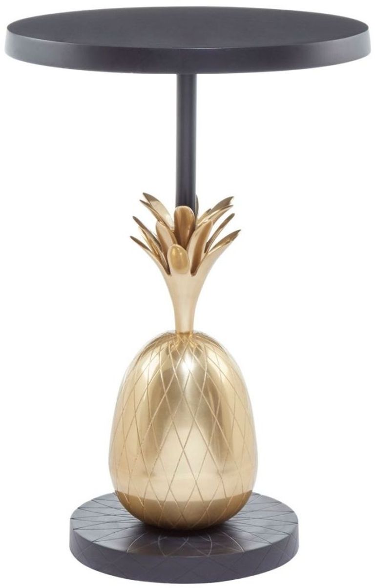 Boho Side Table - Brass Pineapple - Round
