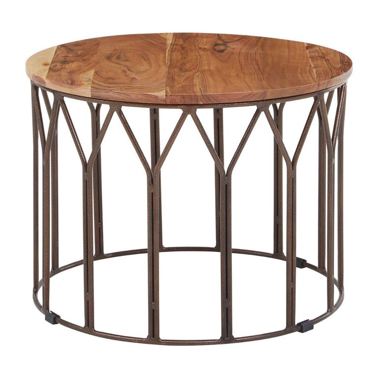 Boho Side Table - Large Round - Mango Wood