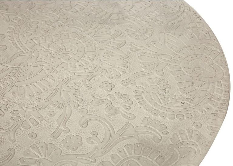 Boho Side Table - White Carved - Round