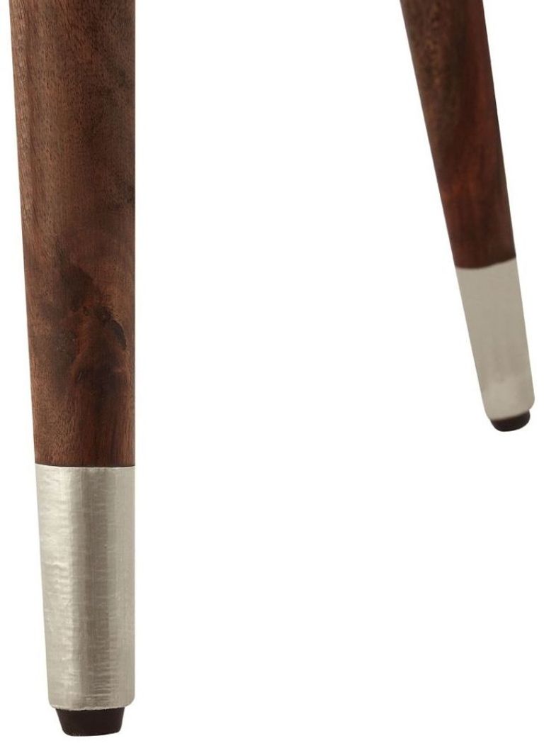 Boho Side Table - White Carved - Round