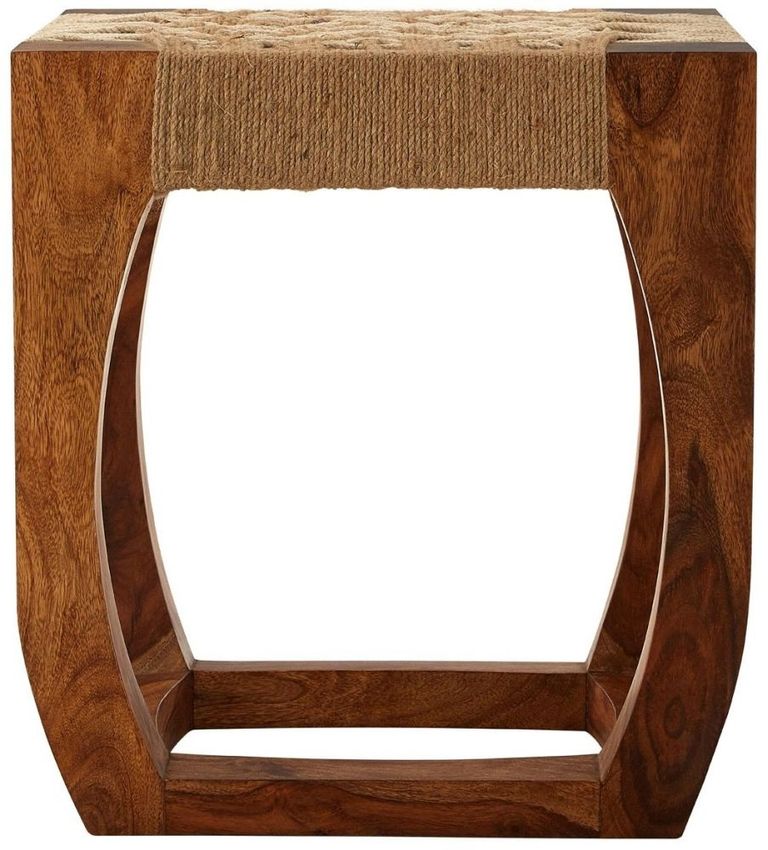 Boho Stool - Woven Jute and Sheesham Wood