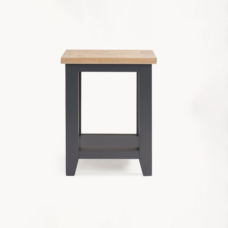 Bordeaux Lamp Table with Shelf - Grey