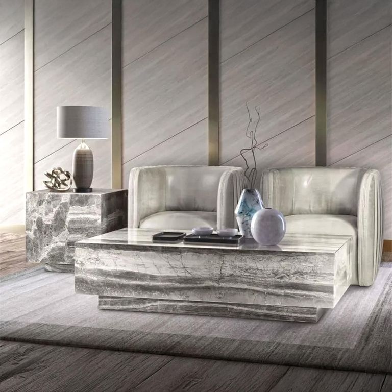 Box Lamp Table - Marble - Variation Available