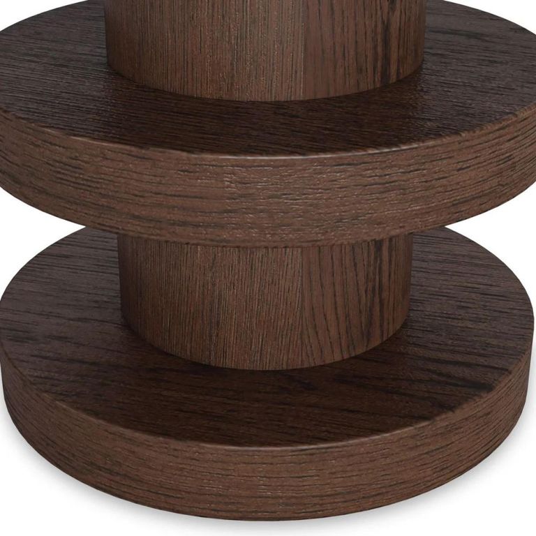 California Bobbin Round Side Table - Dark Oak