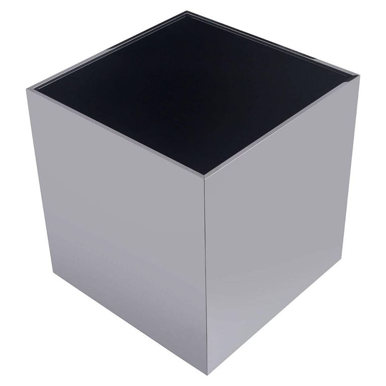 Carlox Side Table - Square - Black Glass and Chrome