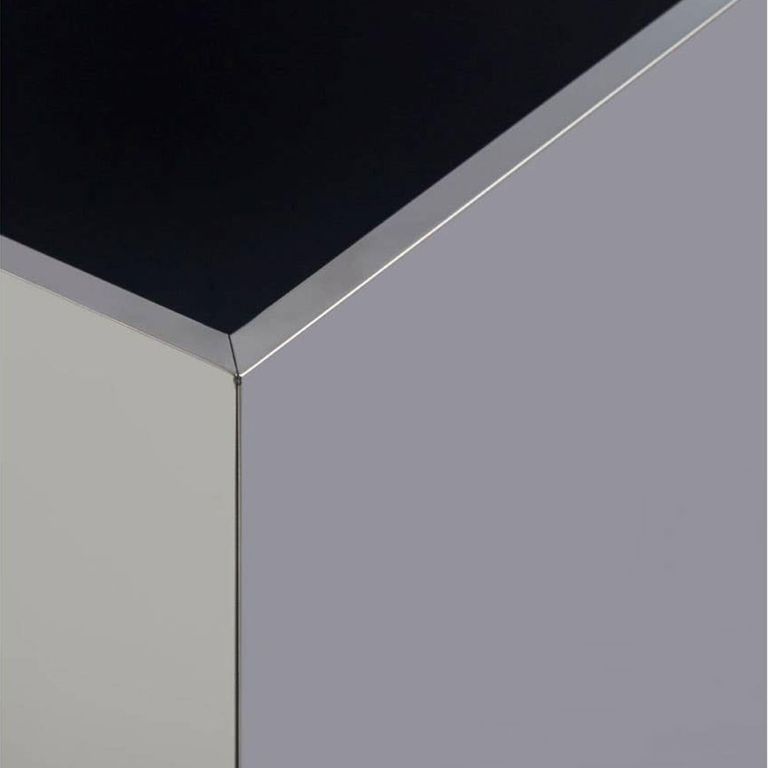 Carlox Side Table - Square - Black Glass and Chrome