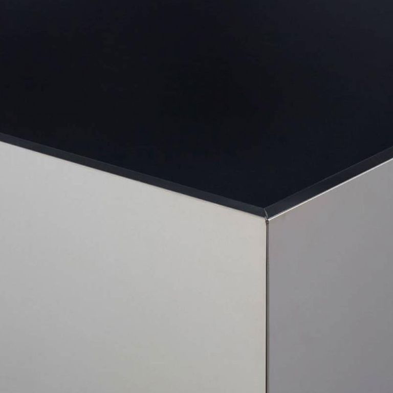 Carlox Side Table - Square - Black Glass and Chrome