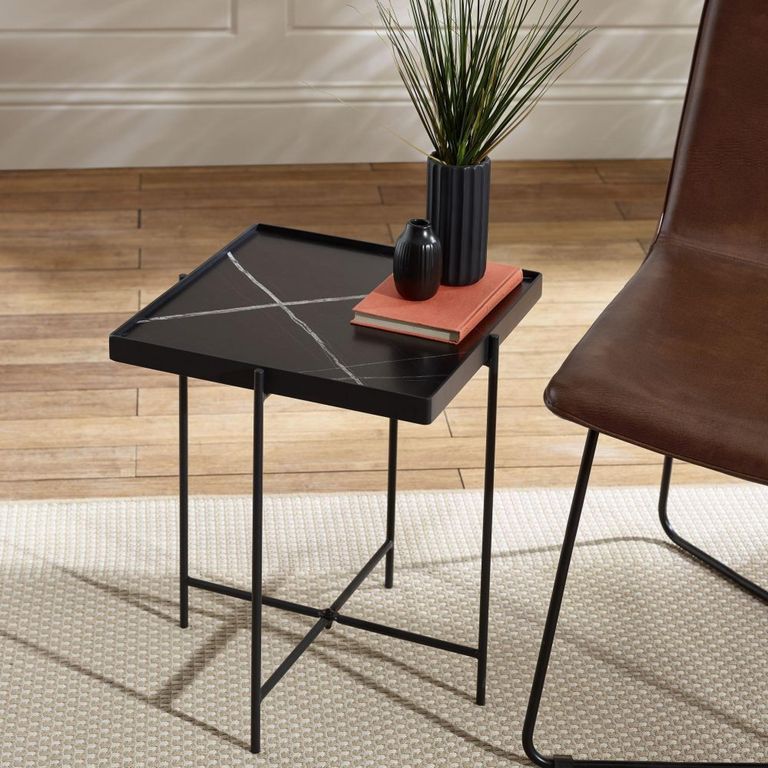 Celia Black Square Side Table
