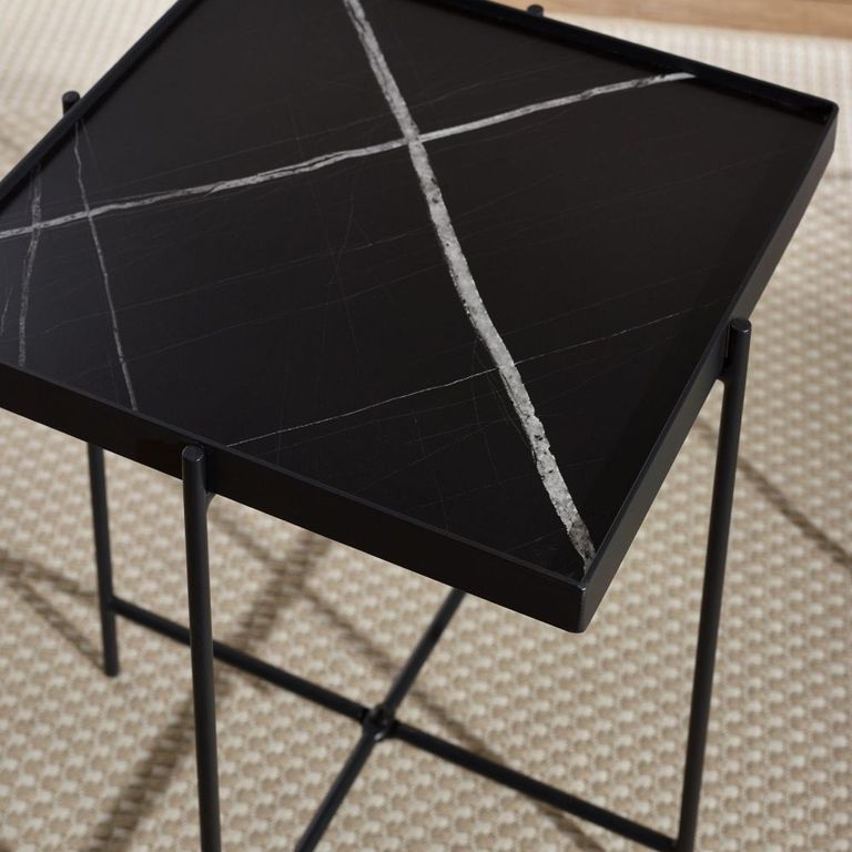 Celia Black Square Side Table