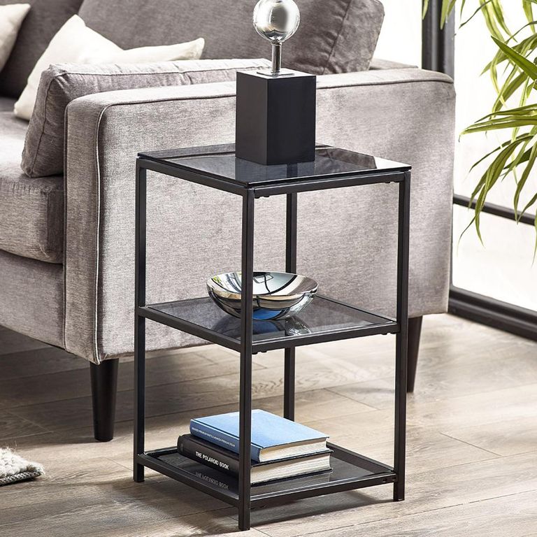 Chicago Side Table - Narrow - Smoked Glass