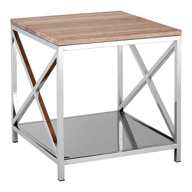 Chiswick Side Table - Square - Oak Wood and Metal