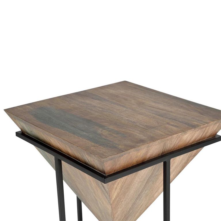Chomwino End Table - Solid Mango Wood - Square