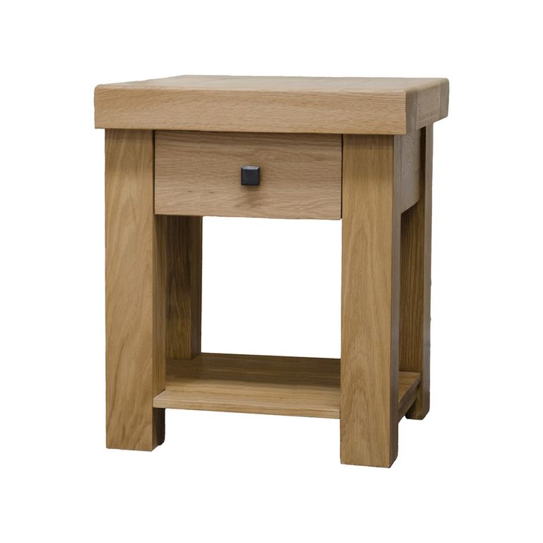 Bordeaux Lamp Table - 1 Drawer - Square - Oak