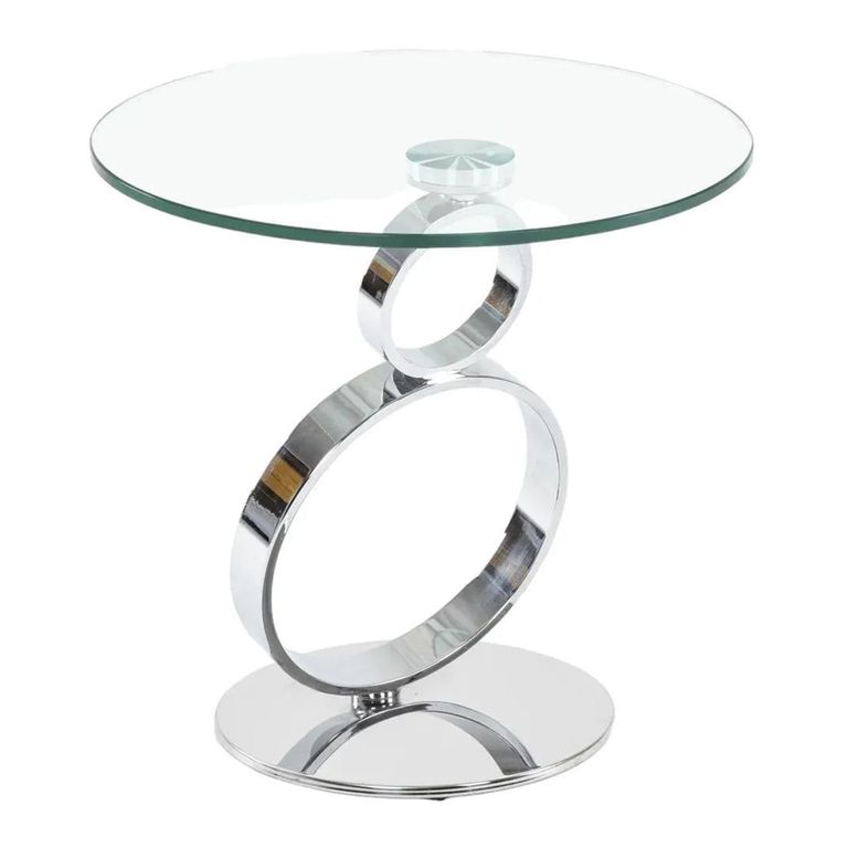 Circles Glass Top Round Side Table