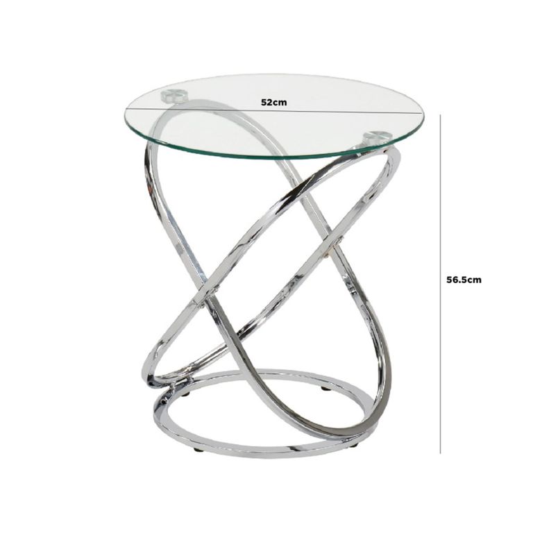 Rizzo End Table - Round - Clear Glass and Chrome