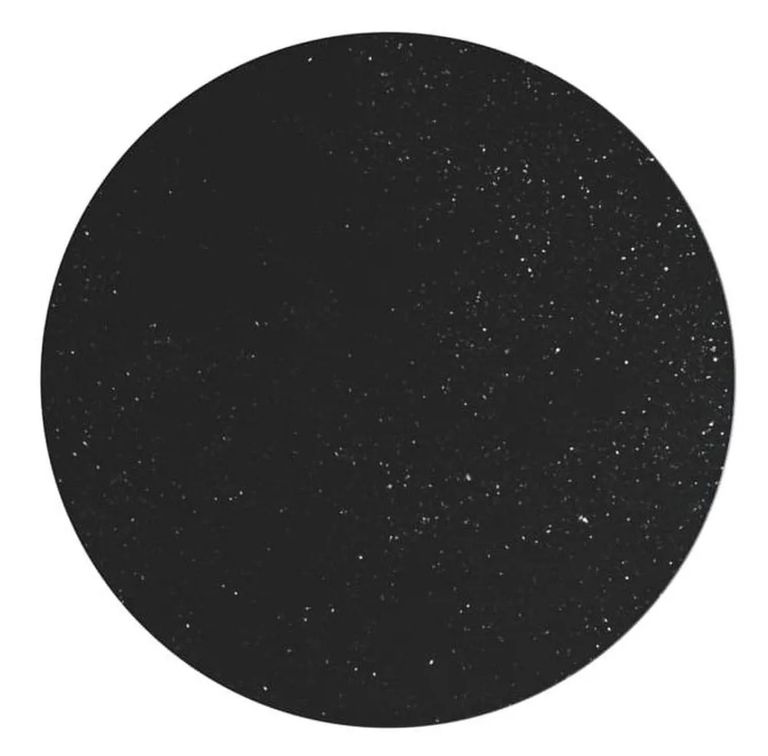 Clearance - Carra Marble Side Table Black Round Top with Fluted Ribbed Drum Base - Brand New Item