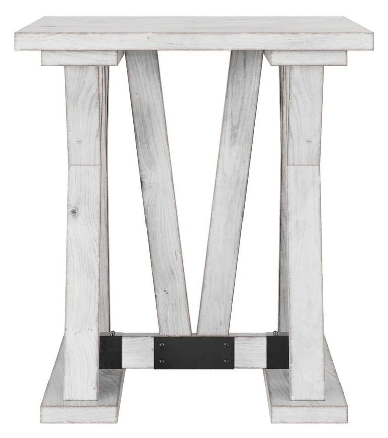 Clearance - Farmhouse Mango Wood White Washed Trestle Side Table - Brand New Item