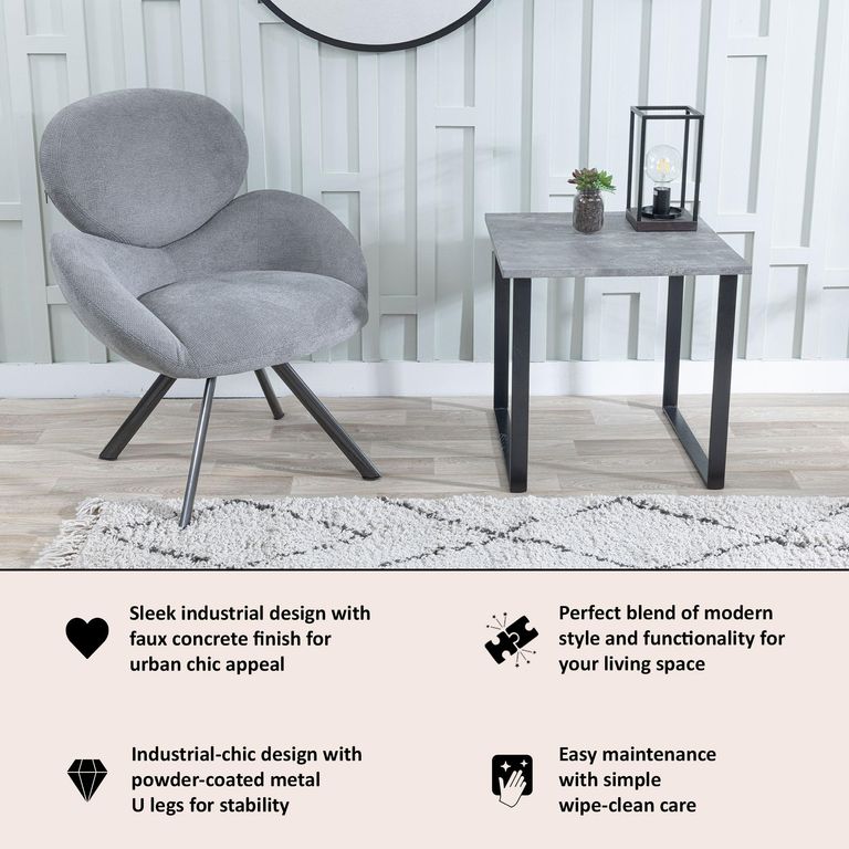 Clearance - Texas Grey Square Side Table