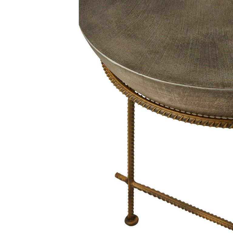 Compo Side Table - Round - Grey Concrete with Gold Metal