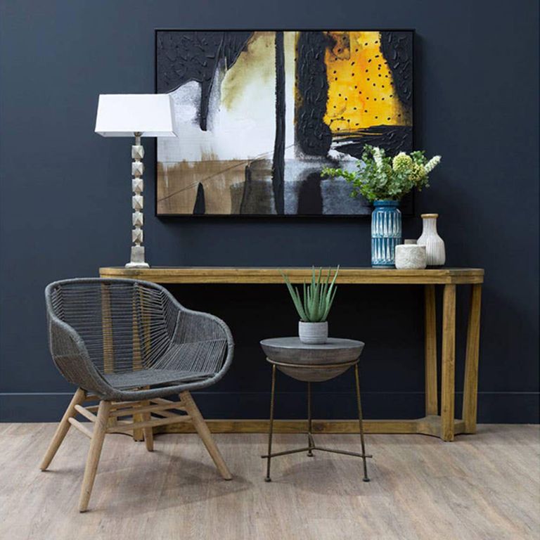 Compo Side Table - Round - Grey Concrete with Gold Metal