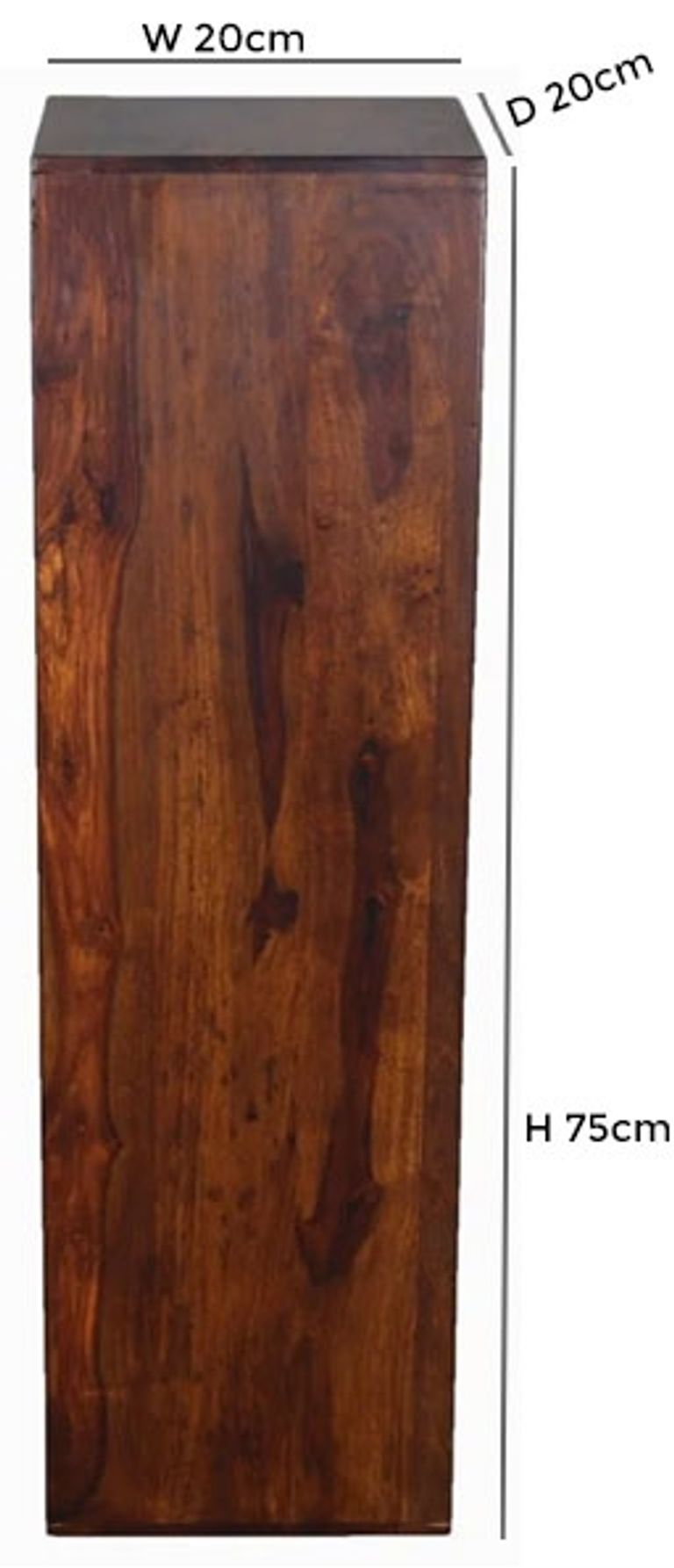 Cube Solid Sheesham Wood Medium Pedestal Table