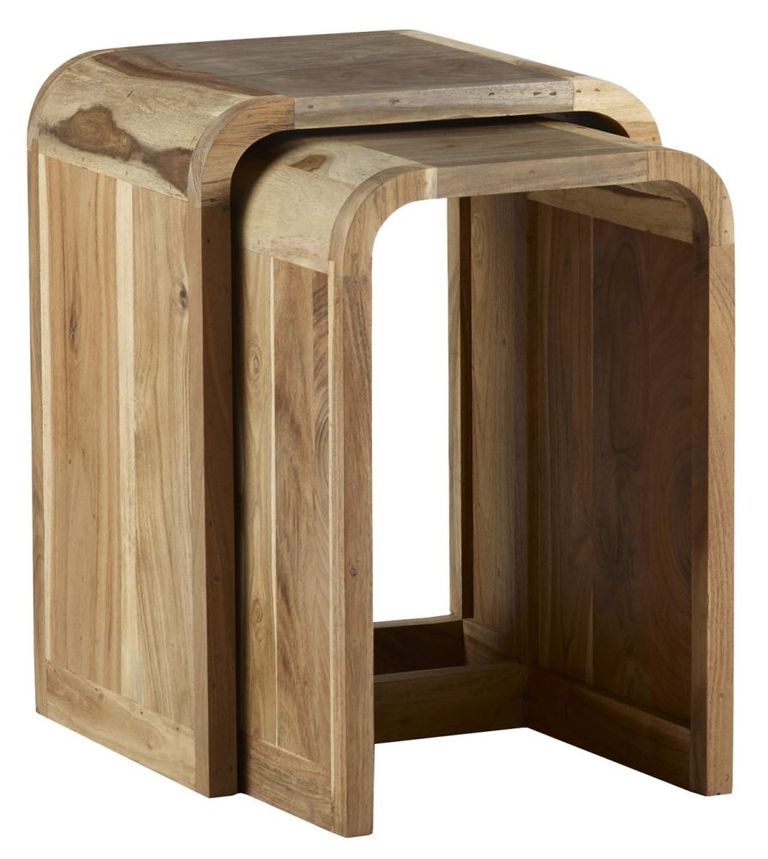 Dalhousie Industrial Acacia Wood Nest of 2 Tables