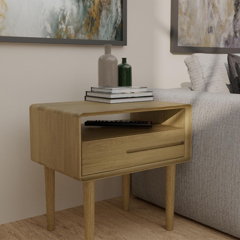 Scandic Lamp Table - 1 Drawer - Oak