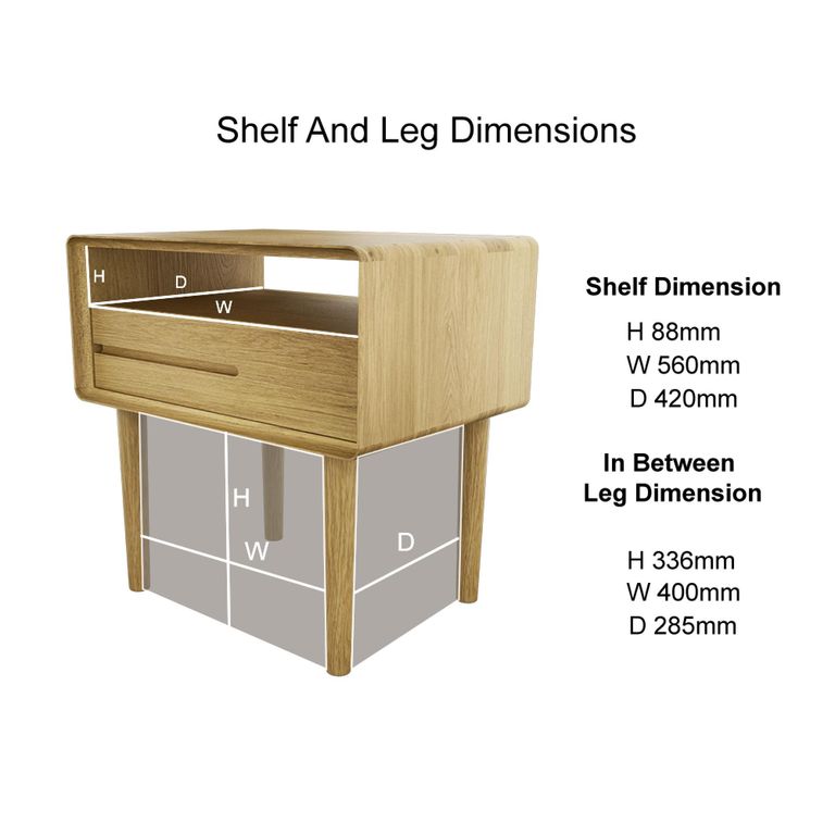 Scandic Lamp Table - 1 Drawer - Oak