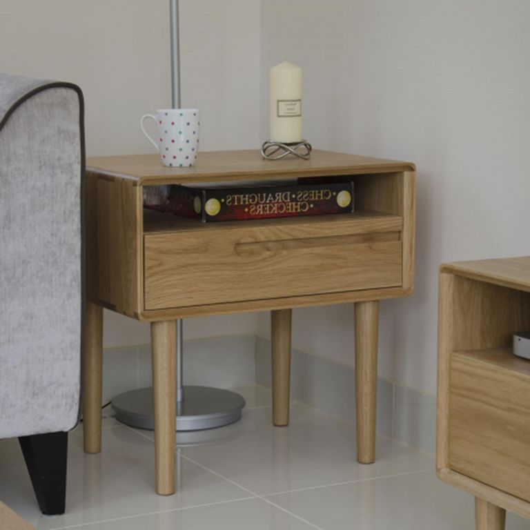 Scandic Lamp Table - 1 Drawer - Oak