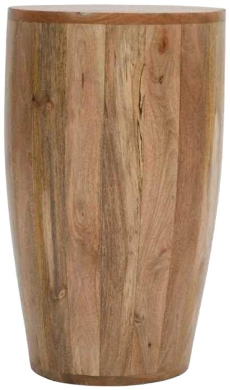 Dispur Solid Mango Wood Drum Side Table