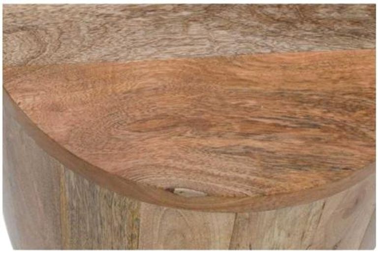 Dispur Solid Mango Wood Drum Side Table