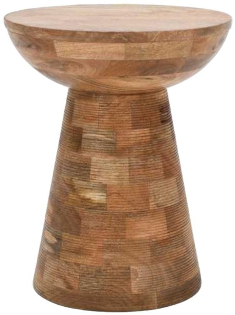 Dispur Solid Mango Wood Round Side Table 