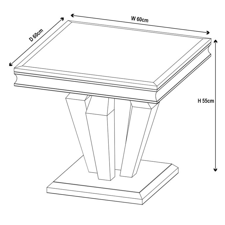 Dolce Grey Marble and Chrome Square Lamp Table