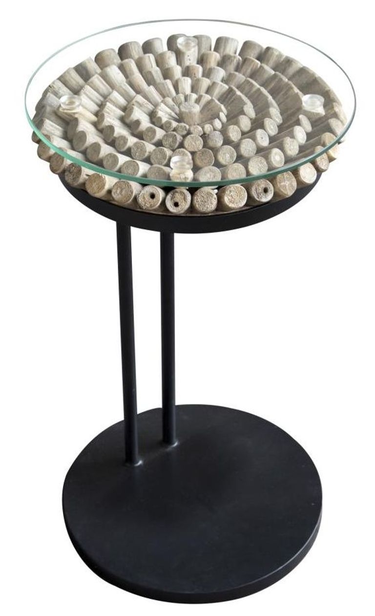 Driftwood 50cm Sofa Table - Glass Top