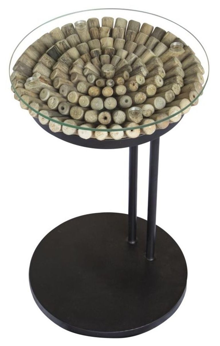 Driftwood 60cm Sofa Table - Glass Top