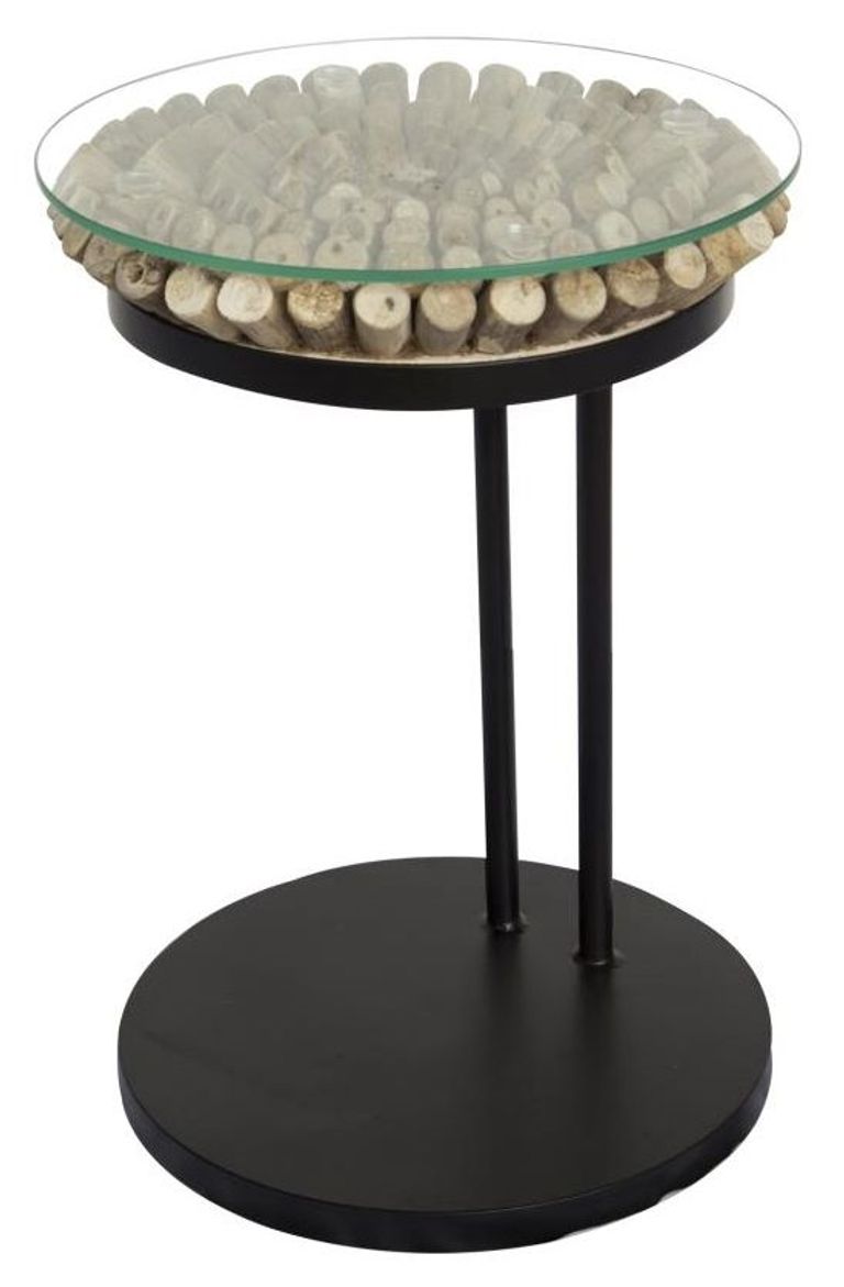 Driftwood 60cm Sofa Table - Glass Top