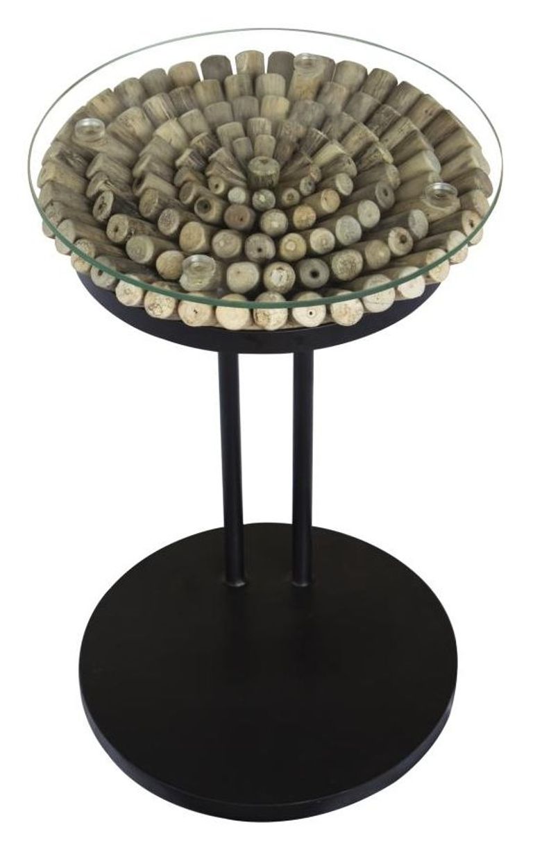 Driftwood 60cm Sofa Table - Glass Top