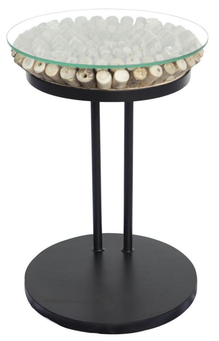 Driftwood 60cm Sofa Table - Glass Top