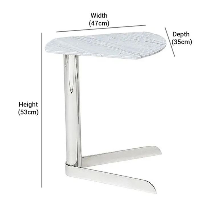 Duck Accent Table - Marble with Steel Base - Variation Available