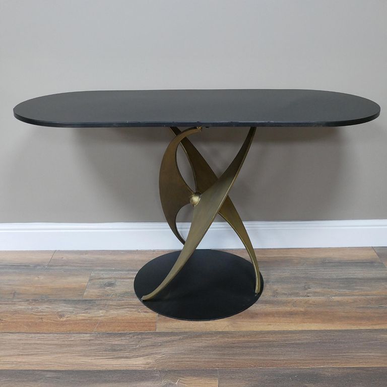 Side Table - Black Metal - Oval