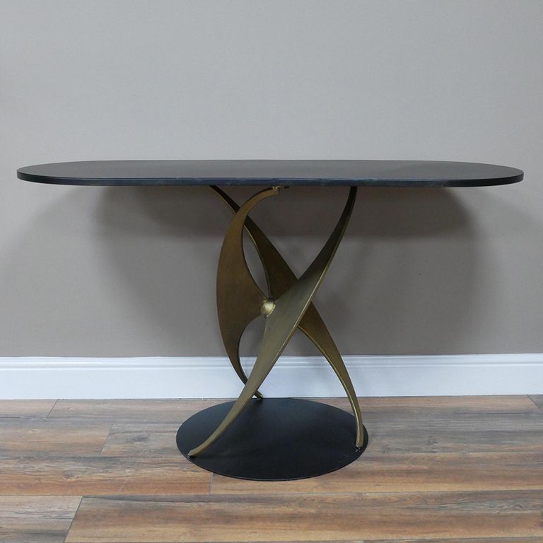 Side Table - Black Metal - Oval