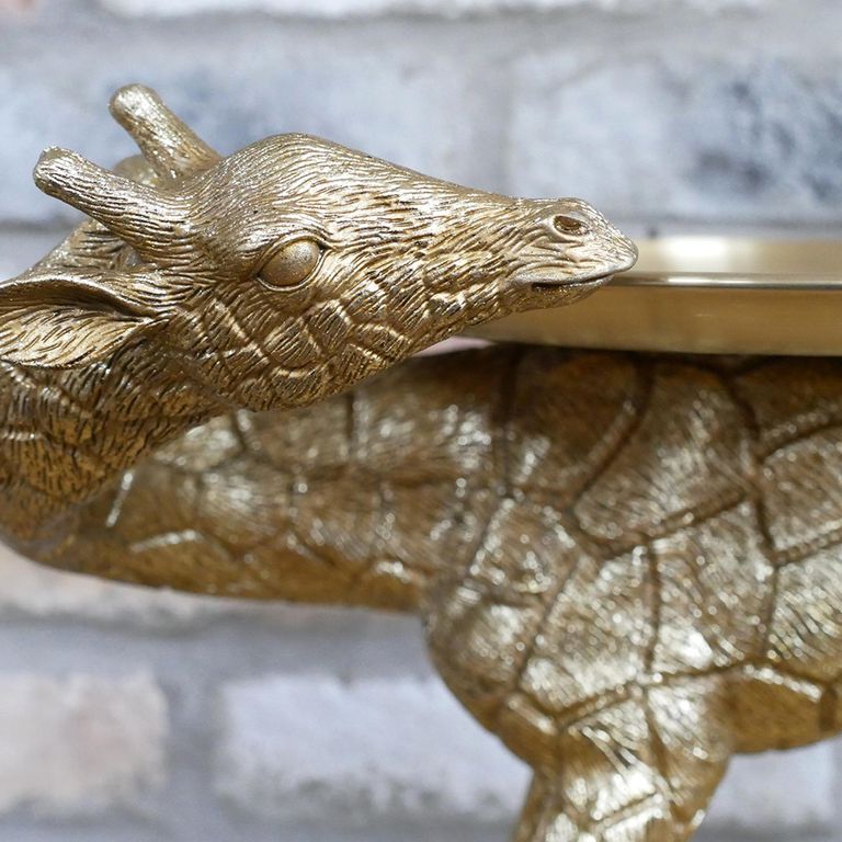 Side Table - Gold Metal - Giraffe Tray