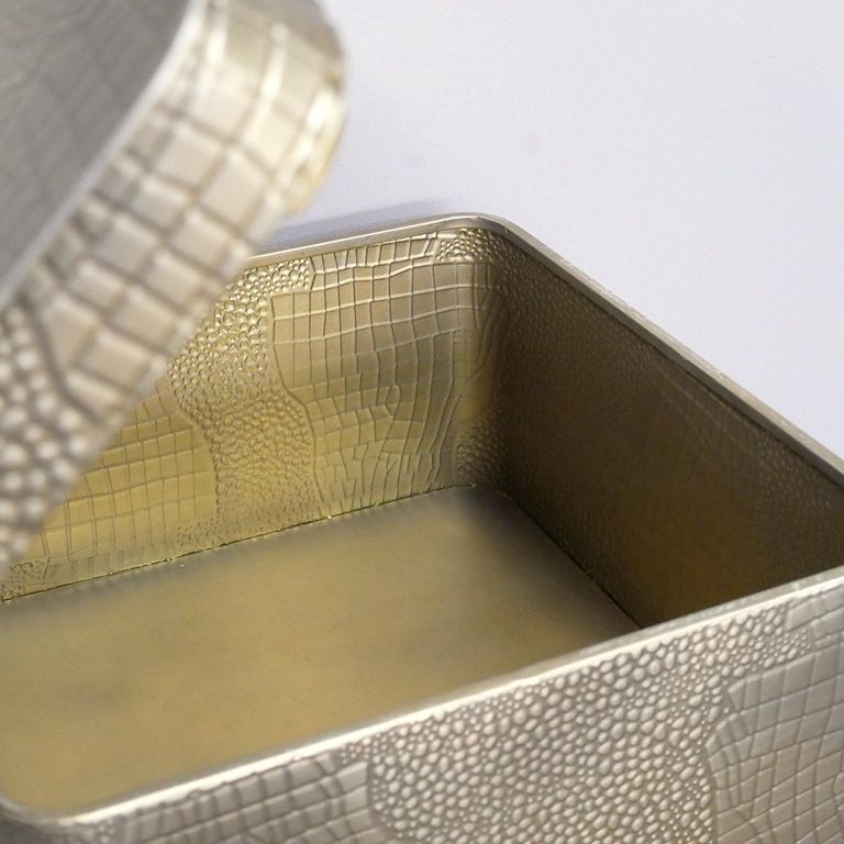 Side Table - Gold Metal - Storage - Hairpin Legs