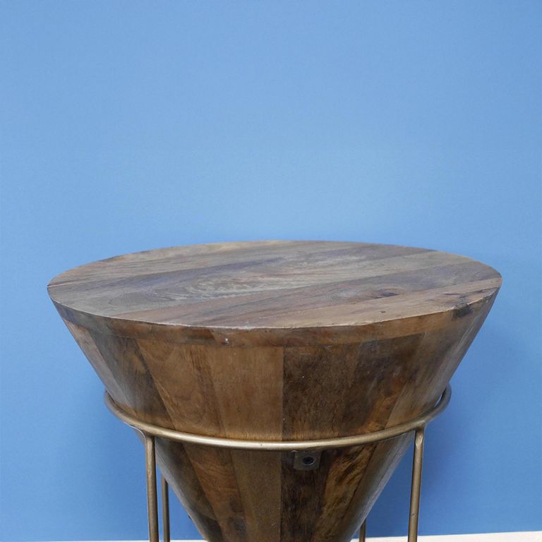 Side Table - Mango Wood - Cone Style