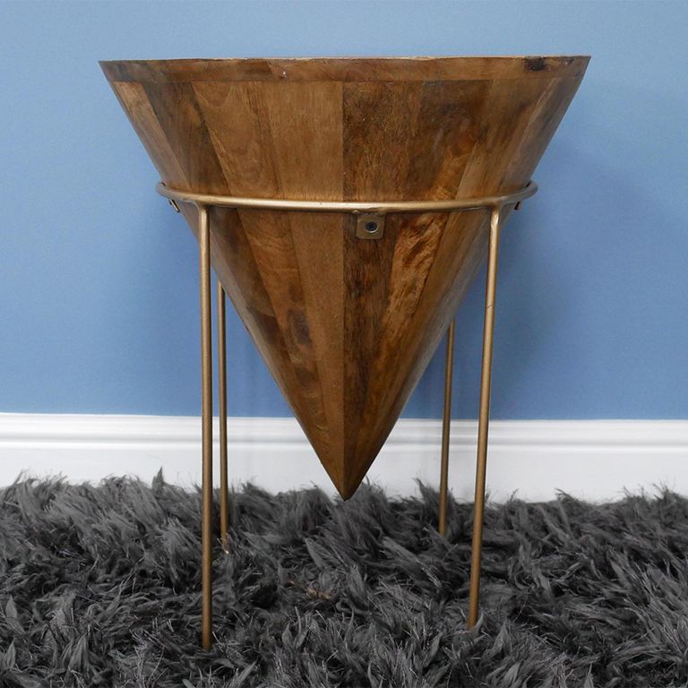 Side Table - Mango Wood - Cone Style
